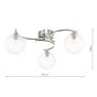 Nakita 3 Light Semi Flush Polished Chrome With Clear Hammered Glass