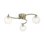 Nakita 3 Light Semi Flush Antique Brass With Twisted Glass