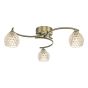 Nakita 3 Light Semi Flush Antique Brass With Dimpled Open Glass