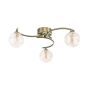 Nakita 3 Light Semi Flush Antique Brass With Closed Organic Amber Glass