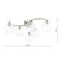 Nakita 6 Light Semi Flush Polished Chrome With Clear Hammered Glass
