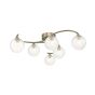 Nakita 6 Light Semi Flush Antique Brass With Twisted Glass