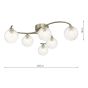 Nakita 6 Light Semi Flush Antique Brass With Twisted Glass