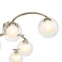 Nakita 6 Light Semi Flush Antique Brass With Clear/Opal Glass
