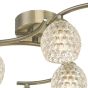 Nakita 6 Light Semi Flush Antique Brass With Dimpled Open Glass