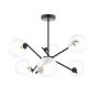Naron 6 Light Semi-Flush Satin Black With Clear Hammered Glass