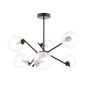 Naron 6 Light Semi-Flush Satin Black With Clear Hammered Glass