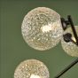 Naron 6 Light Semi-Flush Satin Black With Clear Hammered Glass