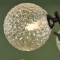 Naron 6 Light Semi-Flush Satin Black With Clear Hammered Glass