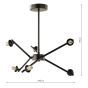 Naron 6 Light Semi-Flush Satin Black Fitting Only