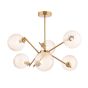 Naron 6 Light Semi-Flush Antique Bronze With Amber Hammered Glass