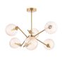 Naron 6 Light Semi-Flush Antique Bronze With Amber Hammered Glass