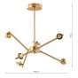 Naron 6 Light Semi-Flush Antique Bronze Fitting Only