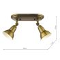 Nathaniel 2 Light Plate Spotlight Aged Brass