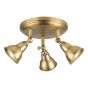 Nathaniel 3 Light Plate Spotlight Aged Brass