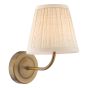 Navarro Rechargeable Wall Light Antique Bronze With Natural Linen Pleated Shade LED