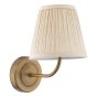 Navarro Rechargeable Wall Light Antique Bronze With Natural Linen Pleated Shade LED