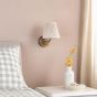 Navarro Rechargeable Wall Light Antique Bronze With Natural Linen Pleated Shade LED