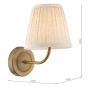 Navarro Rechargeable Wall Light Antique Bronze With Natural Linen Pleated Shade LED