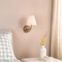 Navarro Rechargeable Wall Light Antique Bronze With Linen Shade LED