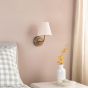 Navarro Rechargeable Wall Light Antique Bronze With Linen Shade LED