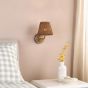 Navarro Rechargeable Wall Light Antique Bronze With Rattan Shade LED