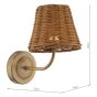 Navarro Rechargeable Wall Light Antique Bronze With Rattan Shade LED