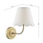 Navarro Rechargeable Wall Light Matt Antique Brass With Shade LED