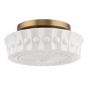 Neema 2 Light Flush Opal Glass and Antique Bronze