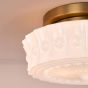 Neema 2 Light Flush Opal Glass and Antique Bronze