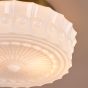 Neema 2 Light Flush Opal Glass and Antique Bronze
