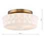 Neema 2 Light Flush Opal Glass and Antique Bronze