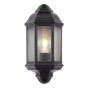 Nelson Outdoor Wall Light Matt Black and Glass IP44