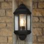 Nelson Outdoor Wall Light Matt Black and Glass IP44