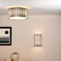 Netra 2 Light Wall Light Satin Bronze and Ivory