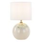 Nicolette Twin Pack Table Lamp Green and Cream Ceramic With Linen Shade