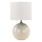 Nicolette Twin Pack Table Lamp Green and Cream Ceramic With Linen Shade