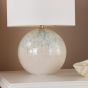 Nicolette Twin Pack Table Lamp Green and Cream Ceramic With Linen Shade