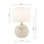Nicolette Twin Pack Table Lamp Green and Cream Ceramic With Linen Shade