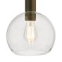 Nikolas Pendant Natural Solid Brass Round Clear Glass