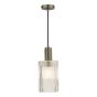 Nikolas Pendant Antique Chrome and Ribbed Glass