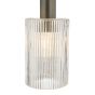 Nikolas Pendant Antique Chrome and Ribbed Glass