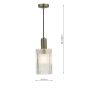 Nikolas Pendant Antique Chrome and Ribbed Glass