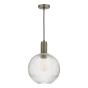 Nikolas Pendant Antique Chrome Ribbed Round Glass 