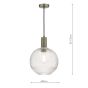 Nikolas Pendant Antique Chrome Ribbed Round Glass 