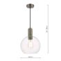 Nikolas Pendant Antique Chrome Round Clear Glass