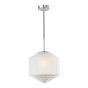 Nisha 1 Light Pendant Polished Chrome And Frosted/Clear Glass