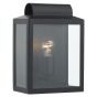 Notary Outdoor Wall Light Black Glass IP44
