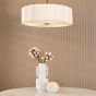 Noura 3 Light Pendant Ivory and Antique Bronze