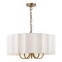 Noura 5 Light Pendant Antique Bronze and Ivory Scallop Shade